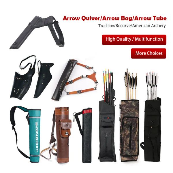 Packs Arc à l'arc de flèche cartoniste sac à arc en cuir tube de flèche de chasse pour la chasse au tir à l'extérieur chasse