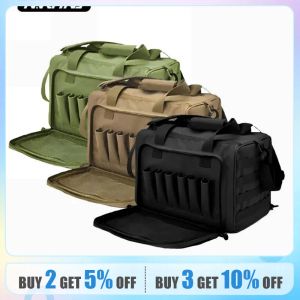 Verpakt pistoolbereik opbergtas Molle System Outdoor Hunting Accessoire Nylon Gun Tactical Case Bozels Pistool Tool Schouderpakket Sniper zwart