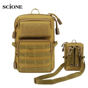 Pakt militaire molle -systeemzakken Tactical Bag Mobiele telefoon Pouch Army Outdoor Sport Multifunction 1000D Nylon Bag Fanny Pack XA106A