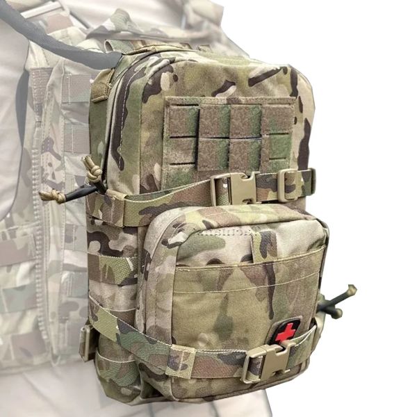 Packs Mini Hydratation Sac Tactical 2 en 1 Small MOLLE HYDRATION PACK RIP AWAK IFAK PACK POUCH MED PATCH POUCH MILIATION HUNTING SAG