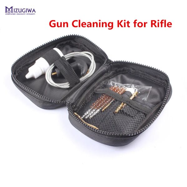 Paquete Kit de limpieza de pistola de bolsas portátiles Mizugiwa para rifle .17 cal .22 cal .30 cal .270/.280 cal cáser