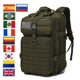 Packs Ollylan Sac imperméable de randonnée randonnée Trekking 900D Nylon Rucksack Backpack Hunting Camping 30L / 50L Military Tactical Outdoor Sports Sac