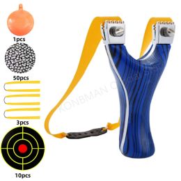 Packs Outdoor Hunting Double Spiral Fast Compression Slingshot Shooting Resin Catapult Rubber Band avec un sac d'entraînement cible