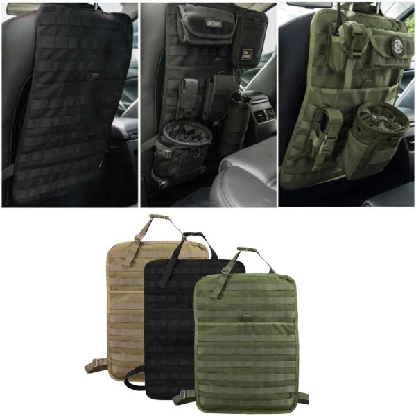 Packs Tactical Car Back Seat Organizer Accessories Army MOLLE SCOP de rangement Sac de rangement militaire Sac de couverture de siège de chasse autonome extérieur