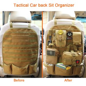 Packs Tactical Car Back siège Organisateur multifonction accessoires de chasse à rangement Pocket militaire extérieur pack de siège molle sac