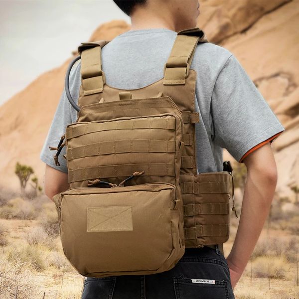 Packs Tactical molle EDC sac Military Hunting Vest Water Hydratation Sac à dos sans sac d'eau Airsoft Male Camouflage Expansion Pack
