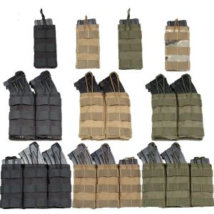 Verpakt tactische single/dubbel/drievoudige molle magazine pouches militaire airsoft ak 7.62 5.56mm m4 ar 15 geweer mag tas jagen accessoires