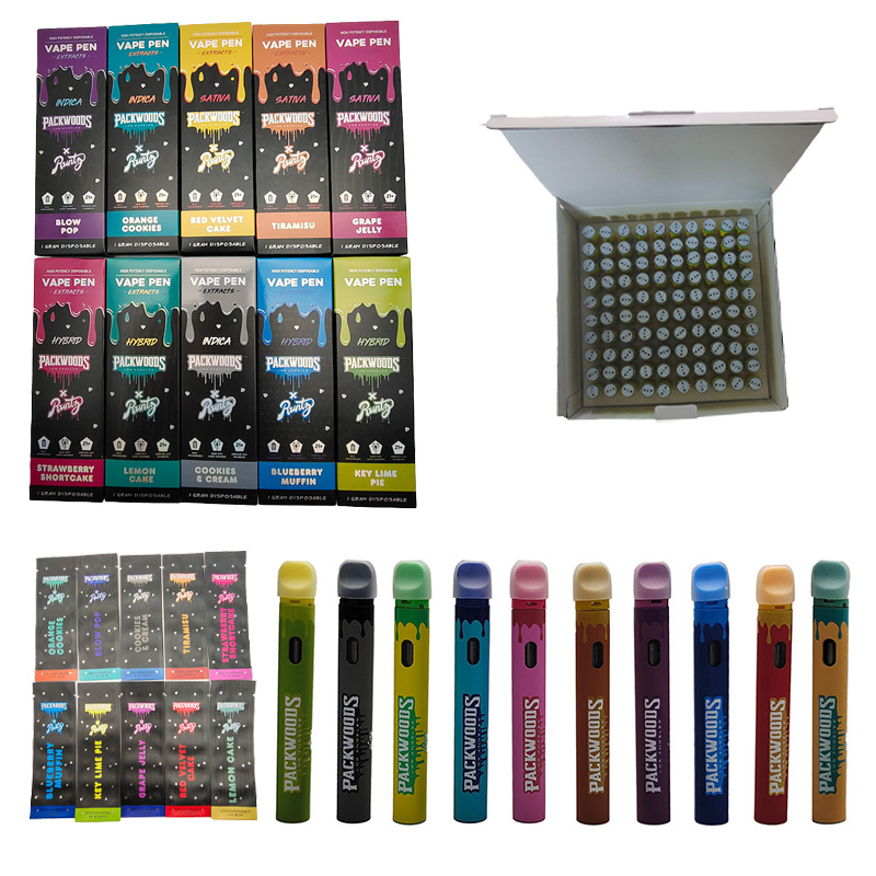 Packwoods x Runty Nyaste engångsvapspenna tomma disponibler E-cigaretter Pods Device Pod 380mAh Uppladdningsbar kapacitet 1 ml förångare CARTS CARTRIDGE VAPES