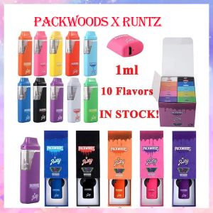 packwoods x runtz 1.0ml wegwerp vape pen lege wegwerpartikelen e sigaretten peulen apparaat pod 380mah oplaadbare batterij lege vapes pen 1ml vaporizer met verpakking