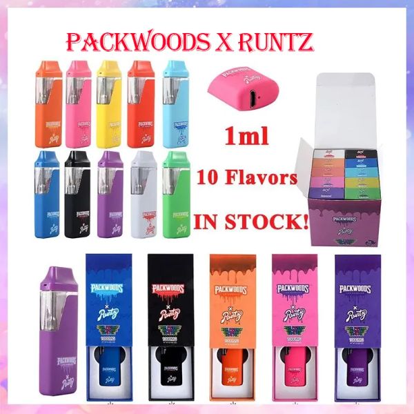 packwoods x runtz 1,0 ml stylo vape jetable vide jetables e cigarettes pods dispositif pod 380 mah batterie rechargeable stylo vapes vide vaporisateur 1 ml avec emballage