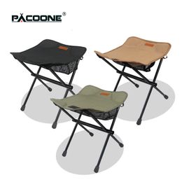 Pacoone camping tabourets pliants portables ultraliers en aluminium chaise de rangement en alliage mini chaise de pêche à pique-nique meuble de poids lighs 240327