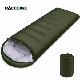 Pacoone camping slaapzak lichtgewicht 4 seizoen warme envelop backpacken buiten katoen winterslaapzak 240418