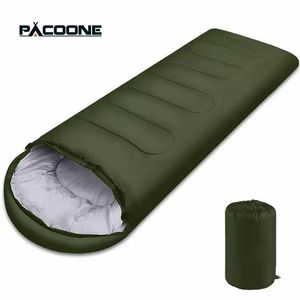 Pacoone Camping Sleeping Sac Light Ponde 4 Saison Enveloppe chaude Backpacking Outdoor Mummon Cotton Hiver 240416