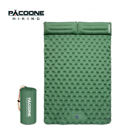 Pacoone dubbele slaapkussen campingmatras 2 persoon dikke queen camping pads tent matras voor volwassenen voetpomp 240416
