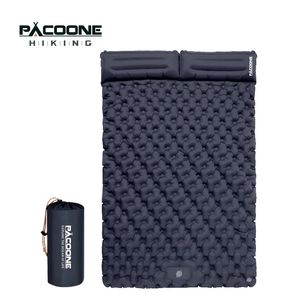 Pacoone Outdoor Camping Double Matelas gonflable large pavé à couchage ultralais