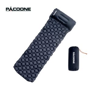 PACOONE Colchoneta para dormir para acampar al aire libre Colchoneta plegable para dormir Colchón inflado de playa con almohadas Colchoneta de aire ultraligera Viajes Senderismo 240304