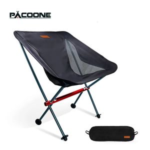 PACOONE chaise de Camping portative extérieure tissu Oxford siège allongé pliant pour pêche barbecue pique-nique plage chaises ultralégères 240220