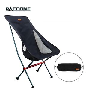 PACOONE chaise de Camping portative extérieure tissu Oxford siège allongé pliant pour pêche barbecue pique-nique plage chaises ultralégères 240327