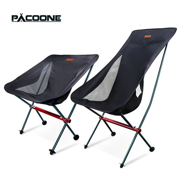 PACOONE chaise pliante ultralégère de voyage chaise de lune Portable détachable chaise de pêche de Camping en plein air plage randonnée siège de pique-nique 240319