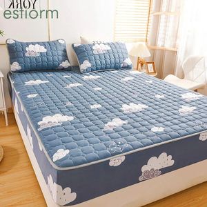 Pad Matelas Housse de Protection Matelassée avec Bande Élastique 90120150180200x200 Lit Simple Double Queen King Size Drap-Housse Fixe 22