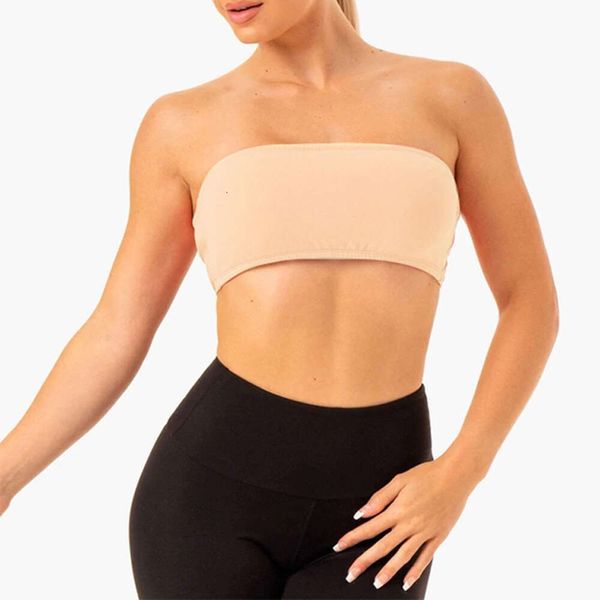 Tops de almohadilla Lu Lu Sports Tube Mujeres Fiess Intimate Strappless Bustier Bandeau Wrapped Chox Underwear Bugua de yoga Lemon Gym Correr