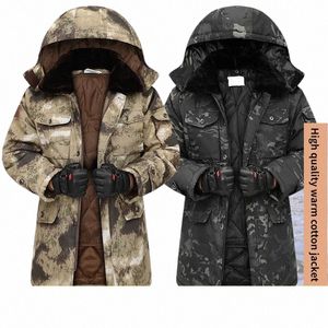 Gewatteerde trui Heren Winter Lg Parka Windjack Externe kleding met grote maten Verwarming Dikke Camo Afneembare waterdichte jas T95r #