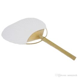 Paddle Hand Fans avec cadre en bambou et poignée Wedding Party Favors Cadeaux Paddle Paper Fan Spanish Fan Wholesale LZ1965