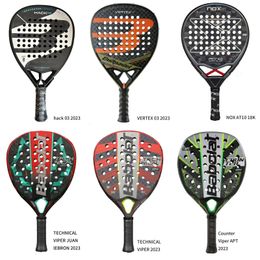 Padel Racket 3K12K Surface de fibre de carbone avec EVA Memory Flex Mousse Core Tennis Racquets Sports de plein air pour hommes Femmes 240509