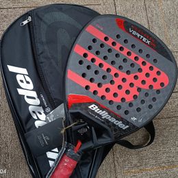 Padel Tennis Racket Professional Fibra de carbono Soft Fiber Eva Eva Paddle Tenis Racquet Equipo deportivo con bolsa de portada 240202