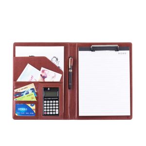 Padfolio A4 Fichier de fichiers PU Documents en cuir Sacs Calculateur de liant Organisateur Business Contract Storage Manager Gestionnaire de bureau