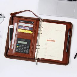 Padfolio Business Manager Clip A5 Looseleaf Creative Zipper Bag Multifunctioneel Notebook Office Work Meeting Record Book aanpasbaar