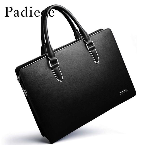 Padieoe Mens Incline indique sac en cuir authentique Sac pour documents en cuir pour hommes en cuir Sac de messager de la peau de vache masculine