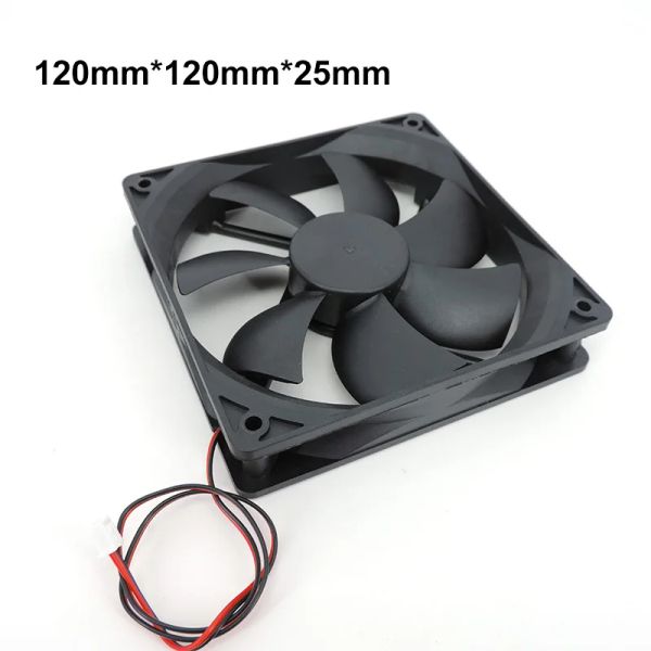 Almohadillas 120 mm 12cm 12025 Ventilador DC 5V 12V 24V 120*120*25 mm Ventilador de enfriamiento sin escobillas Aceite de 2 pines PC PC CORTURADER DE COMPUTADORES 12 CM 0.1A A07