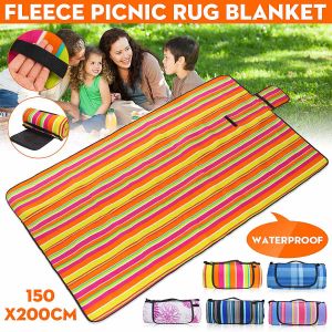 Almohadillas 150x200 cm Beach impermeable extra grande de la alfombra de picnic de picnic de picnic lateral de gamuza manta plegable manta de playa lavable