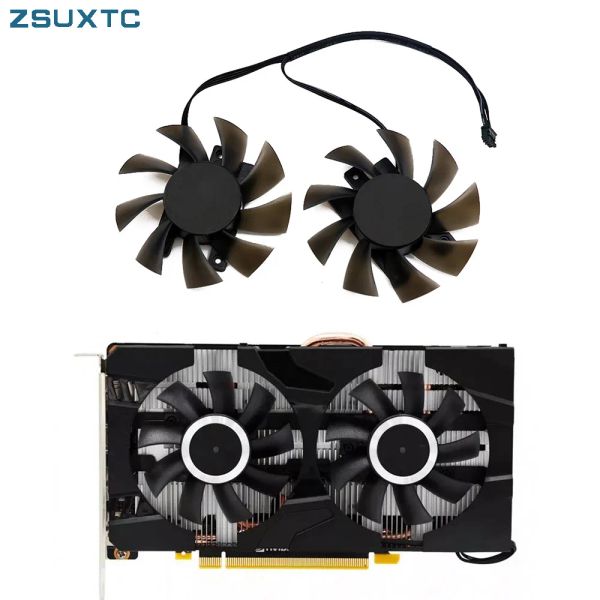 PADS 2PCS / Lot Fan de refroidissement GEFORCE GTX 1660 TI RTX 2060 GPU FAN POUR INNO3D RTX2060 GTX1660TI GPU COLER FAN