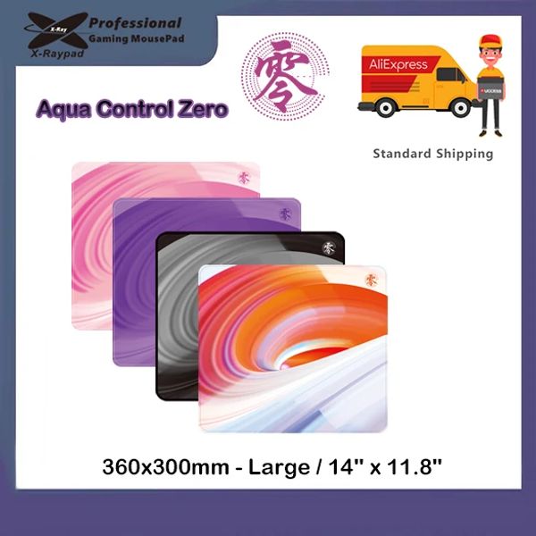 Grands tapis de souris de jeu Xraypad Aqua Control Zero, 360x300x4mm, avec bords cousus durables, Base en caoutchouc antidérapante, tapis de clavier
