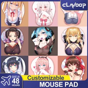 Pads Tapis de souris d'impact de dessin animé stéréo 3D Zhongli Raiden Shogun Keqing tapis de souris d'ordinateur de jeu avec poignet en Silicone tapis de souris doux cadeau