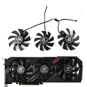 PADS 3PCS 85MM 75MM 4PIN IGAME RTX2070 Super RTX2060 Fan de refroidissement pour coloré GeForce GTX 1660 Super Ultra RTX 2060 Ultra GPU ventilateur