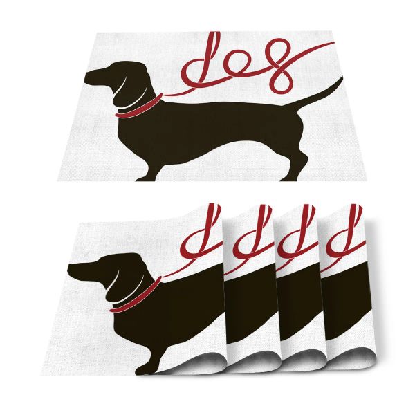 TADS 4 / 6PCS DICKNHOND DOG DIR CARTOON PLACEMAT PLACEMAT COOTER