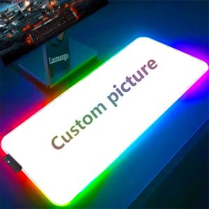 Pads 400x900 LED RGB Diy Aangepaste Bureaubeschermer Matten Tafel Laptop Mausepad Mat Computertoetsenborden Accessoires Anime Muismat PC Gamer