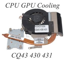 Almohadillas 646180001 646182001 Radiador para HP CQ43 430 431 435 436 Ventilador de calor de refrigeración GPU de CPU portátil