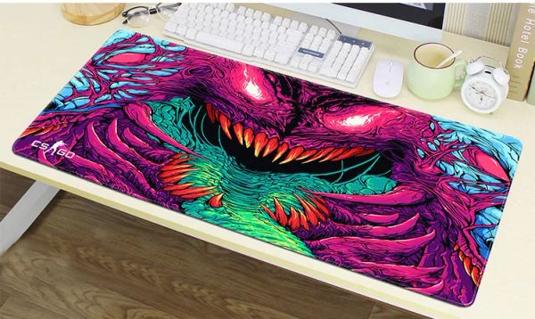 PADS 80X30 90X40 100X50CM SUPER XL Large Gaming Mouse Pad ordinateur Gamer Gamer Keyboard Mouse Mat Hyper Beast Desk Mousepad pour PC Desk Pad