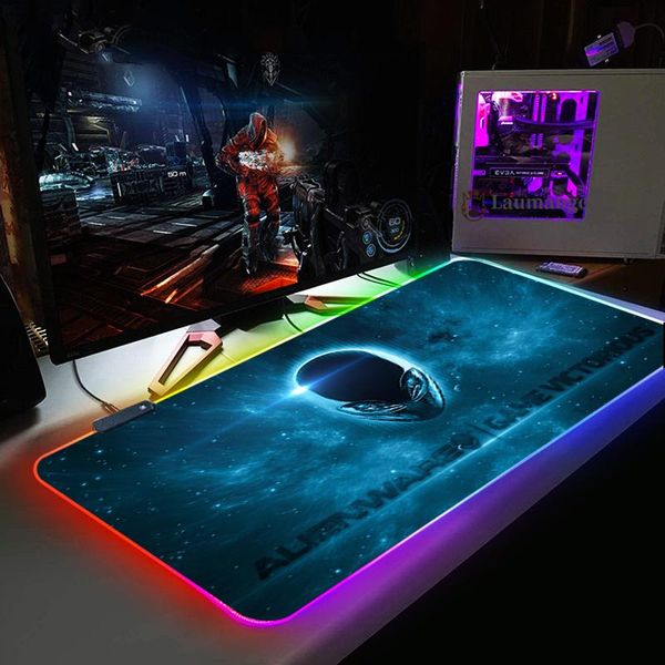 Almohadillas 900x40 0/350X600mm Chica de Anime RGB alfombrilla grande para ratón de juegos alienware alfombrilla para ratón con iluminación LED alfombrilla para escritorio de ordenador alfombrilla rgb escritorio