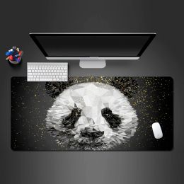 Pads Abstract Creatief Muismat Goud Glitter Schattig National Treasure Panda HD Play Wasbaar Antislip Groot Maat XXL Tafelmat