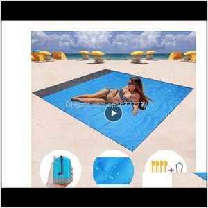 Tapis et randonnée Sports en plein air 2Mx1Dot4M couverture de plage étanche en plein air Portable pique-nique tapis de sol matelas Camping B