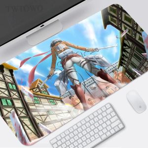 Tapis de souris Anime attaque sur Titan Gaming XL, nouveau grand ordinateur HD, tapis de bureau XXL, doux, pour PC de bureau