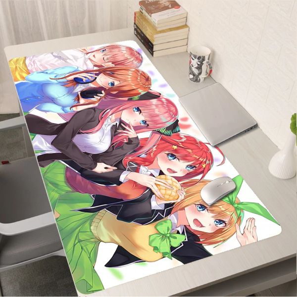 Tapis de souris Anime Cute Girl The Quintessential Quintuplets Tapis de souris Pc Gamer complet Accessoires de jeu à grande vitesse Tapis de souris Xxl