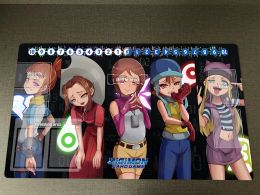 Almohadillas Anime Girls Digimon Adventure Playmat DTCG CCG Mat Juego de cartas coleccionables Zonas Bolsa gratis Alfombrilla de escritorio antideslizante Alfombrilla para ratón 60x35 cm