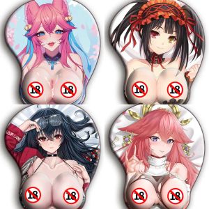 Pads anime sexy naakt meisje 3D tepels grote borsten gaming mouse pad league of legendes genhin impact azur lane borst pols rust mat mat