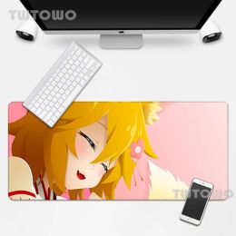 Almohadillas Anime The útiles Fox Senko, alfombrilla de escritorio de piel personalizada, alfombrilla para ratón, alfombrilla para ratón, alfombrilla para jugador, antideslizante, HD, alfombrilla de escritorio personalizada para PC para el hogar
